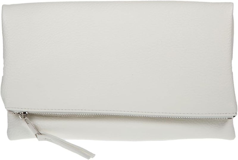 JNB Women's Faux Leather Zipper Foldover Clutch Purse with Tassel - Image 1